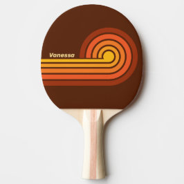 Raquete De Ping Pong Listras em Estilo Vintage com Nome