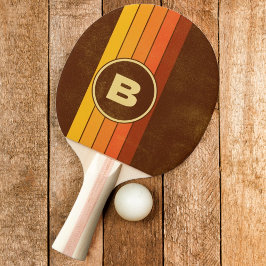 Raquete De Ping Pong Listras em Estilo Vintage Distorcidas com Inicial