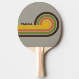 Raquete De Ping Pong Listras Enroladas do Trevo do Pôr do Sol com Nome