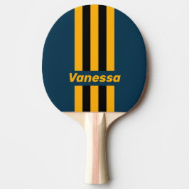 Raquete De Ping Pong Listras Finas Maré ao Luar Retro com Nome