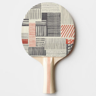 Raquete De Ping Pong Listras geométricas desenhadas à mão, padrão sem c