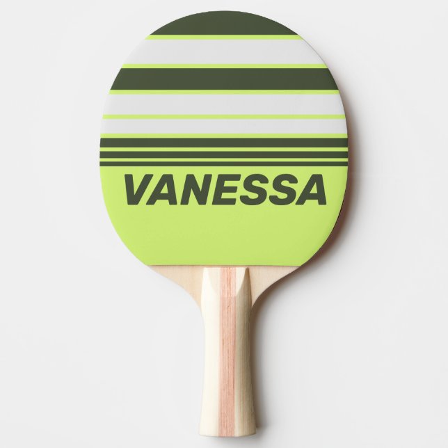 Raquete De Ping Pong Listras Horizontais com Desvanecimento Retro com N (Frente)