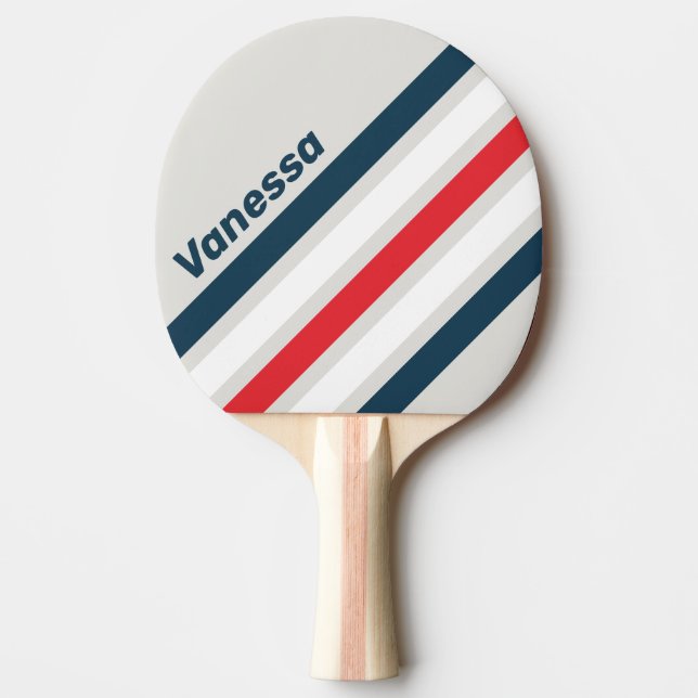 Raquete De Ping Pong Listras Inclinadas de Warbird com Nome (Frente)