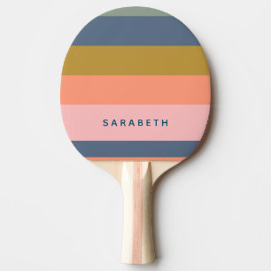 Raquete De Ping Pong Listras Modernas Elegantes Tons Terrosos Personali