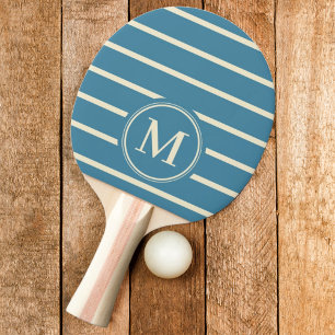 Raquete De Ping Pong Listras Monogram Cor Água-Profunda