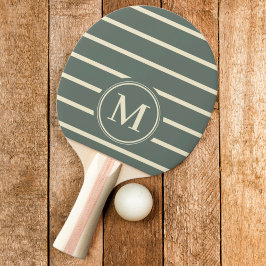 Raquete De Ping Pong Listras Monograma Cinza Quente