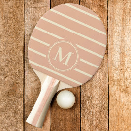 Raquete De Ping Pong Listras Monograma Cor de Pêssego Doce