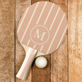 Raquete De Ping Pong Listras Monograma Cor Doce Pêssego