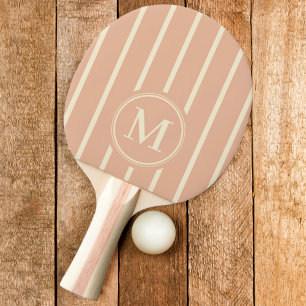 Raquete De Ping Pong Listras Monograma Cor Doce Pêssego
