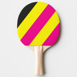 Raquete De Ping Pong Listras Negritas do Brilho Solar Retro