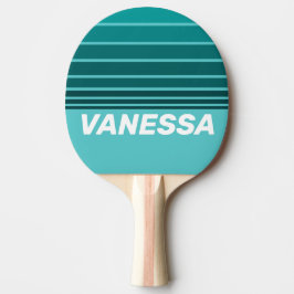 Raquete De Ping Pong Listras no Horizonte com Degrade Aquático e Nome