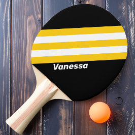Raquete De Ping Pong Listras Nostálgicas do Bumblebee com Nome