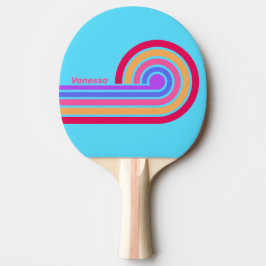 Raquete De Ping Pong Listras Onduladas de Vidro do Mar com Nome