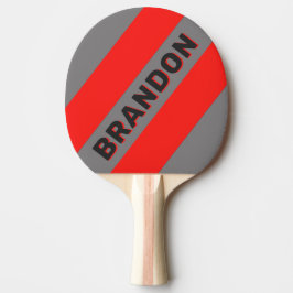 Raquete De Ping Pong Listras Ousadas Céu Tempestuoso Retro com Nome