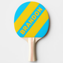 Raquete De Ping Pong Listras Ousadas de Verão Retrô na Praia com Nome