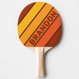 Raquete De Ping Pong Listras Ousadas em Estilo Clássico com Nome