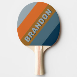 Raquete De Ping Pong Listras Ousadas Indigo Horizon com Nome