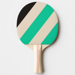 Raquete De Ping Pong Listras Ousadas Meia-Noite Rétro Menta