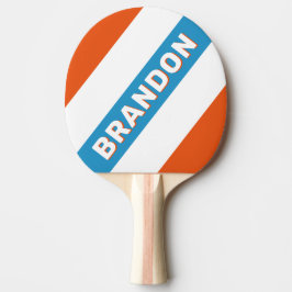 Raquete De Ping Pong Listras Ousadas Nostálgicas de Verão com Nome