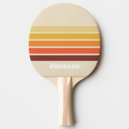 Raquete De Ping Pong Listras Retrô com Nome