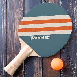 Raquete De Ping Pong Listras retrô de Surfside com nome