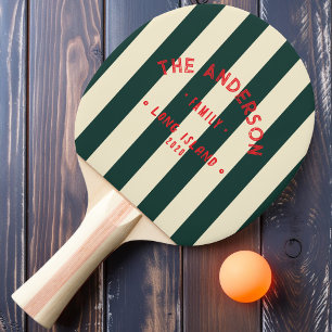 Raquete De Ping Pong Listras Verde Salvia à Beira-Mar & Sobrenome da Fa