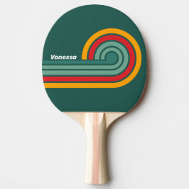Raquete De Ping Pong Listras Verdes com Nome