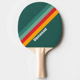 Raquete De Ping Pong Listras Verdes com Nome