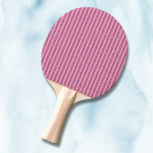 Raquete De Ping Pong Listras Verticais Brilho Rosa Blush Chic