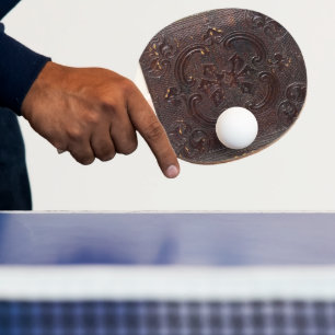 Raquete De Ping Pong Livro Antigo de Couro Caído