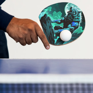 Raquete De Ping Pong Lobisomem - Wolf Themed
