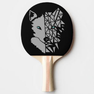 Raquete De Ping Pong Lobo das Cinzas Geométricas