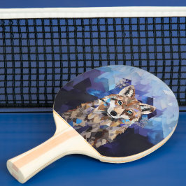 Raquete De Ping Pong Lobo Geométrico Montanha