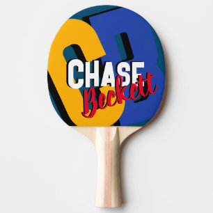 Raquete De Ping Pong Logotipo colorido do cheio em 1 lado