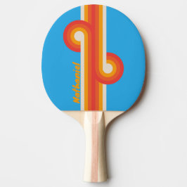 Raquete De Ping Pong Loop de Listra Azul Surf Desbotado com Nome