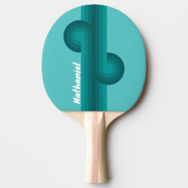 Raquete De Ping Pong Loop de Listra com Desvanecimento Aqua com Nome