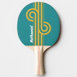 Raquete De Ping Pong Loop de Listra do Nascer do Sol com Nome