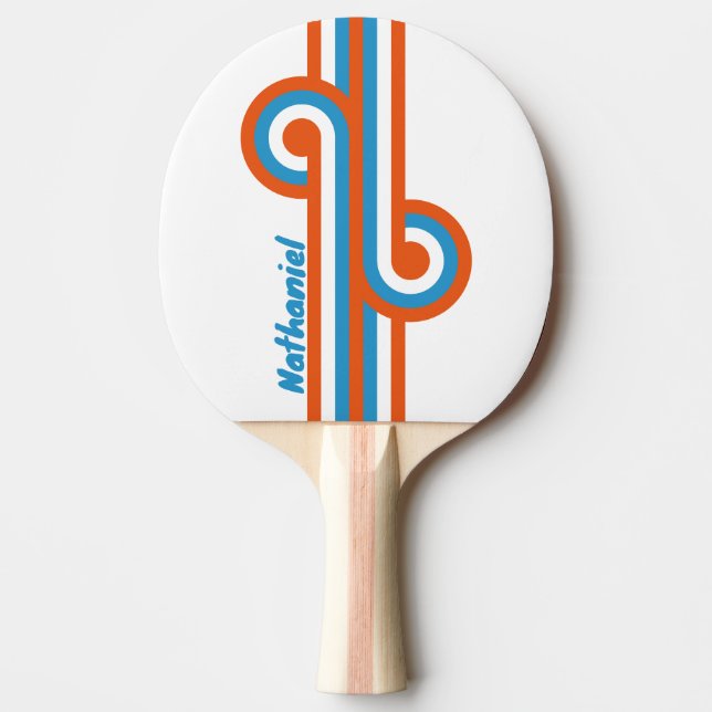 Raquete De Ping Pong Loop Nostálgico de Verão com Nome (Frente)