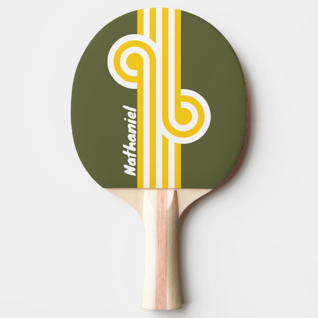 Raquete De Ping Pong Loop Nostálgico Green Honey com Nome (Frente)