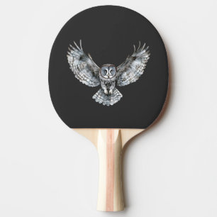 Raquete De Ping Pong Lua de Coruja Preta e Branca