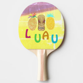Raquete De Ping Pong Luau de Tiki de Abacaxi de Verão