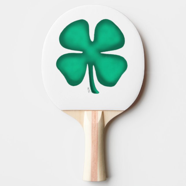 Raquete De Ping Pong Lucky 4 Pau de pingue-pongue de couro irlandês (Frente)