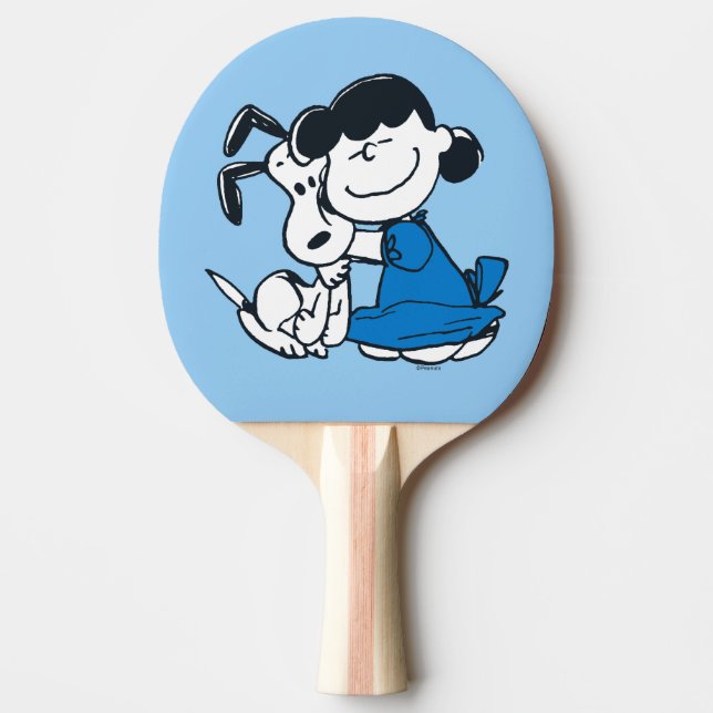 Raquete De Ping Pong Lucy Hugging Snoopy (Frente)