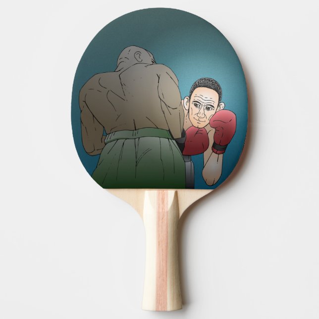 Raquete De Ping Pong Luta de Boxe com Dois Homens (Frente)