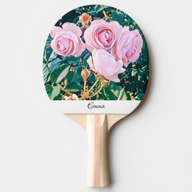 Raquete De Ping Pong luxe romantic flowers botanical wallpaper (Frente)