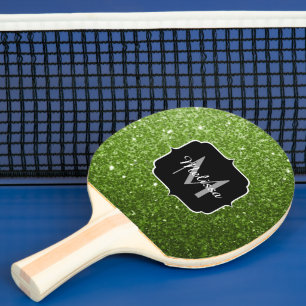 Raquete De Ping Pong Luz - as hortaliças verdes brilham monograma dos