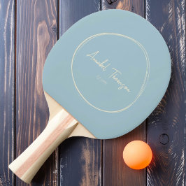 Raquete De Ping Pong Luz de Meados do Século com Nome no Céu