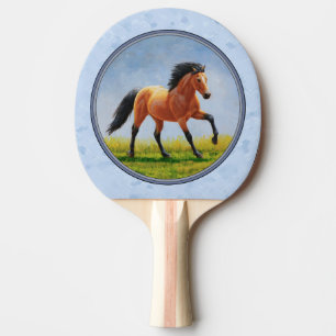 Raquete De Ping Pong Luz Running do cavalo do Buckskin - azul
