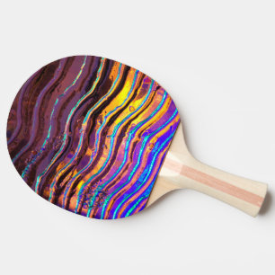 Raquete De Ping Pong Luzes coloridas atrás do vidro ondulado
