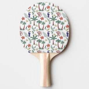 Raquete De Ping Pong Macra e macaco, sem costura, de padrões tropicais